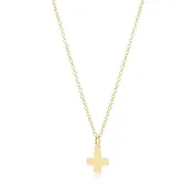16" NECKLACE GOLD - SIGNATURE CROSS GOLD CHARM