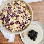Blackberry Cheesecake Popcorn