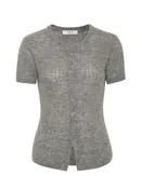 Alfie Short Sleeve Cardigan in Grey