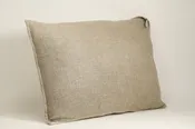 22″x16″ Beige Linen Lumbar Pillow