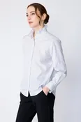 Amy Ruffle Collar Shirt Pinstripe