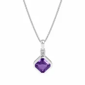 Amethyst Prism Diamond Pendant