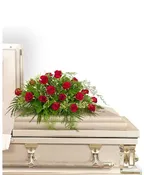 18 RED ROSES CASKET SPRAY