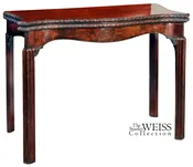 A Carved Mahogany Chippendale Card Table, with Serpentine Apron, England, c.1780