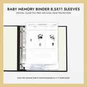 8.5 x 11 Baby Memory Binder Sheet Protectors (for 8.5 x 11 Documents) Set Of 10