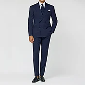 DRAGO Midnight Blue Herringbone Suit — Hall Madden