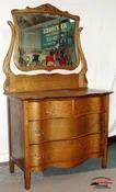 1890-1900 Oak Dresser w/ Serpentine Front
