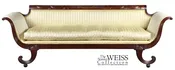 A Carved Mahogany Classical Sofa with Curule legs, Phyfe workshop, c.1810