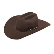 Ariat 3X Series Men's Cowboy Hat, Self-Band with Three-Piece Buckle Set, Wool, Chocolate