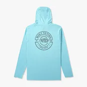 Aftco Men's Ocean Bound LS Sun Protection Hoodie in Fathom Heather