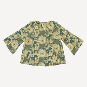 bell sleeve peter pan a-line jacket | 60s floral | organic cotton interlock
