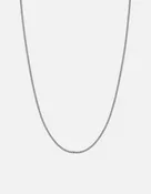2mm Cuban Curb Chain Necklace, Oxidized Silver