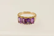 14ct Gold 4 Stone Amethyst Ring