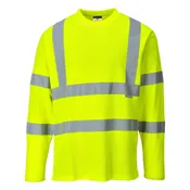 Portwest Cotton Comfort Long Sleeve T-Shirt, Yellow