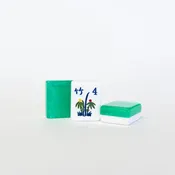 2 layer Mint Green Sparkle Mahjong tile set, Engraved Hand Painted