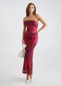Magenta one shoulder dress