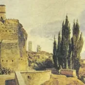 ARTG-1006 THE RUINS OF THE ROMAN THEATRE AT SAN GIMIGNANO by John Fulleylove. ITALY