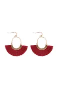 1.5 INCH FAN SHAPED TASSEL HOOK EARRINGS