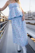All American Girl Midi Skirt - Blue