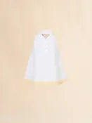 Top polo en coton organique blanc