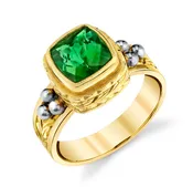 Cushion Green Tourmaline Ring