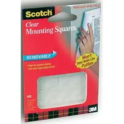 859 Scotch Clear Removable Mounting Squares, Squares Measure 11/16"