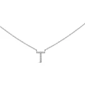 10K White Gold Diamond Accent "A-Z" Block Initial Pendant Necklace