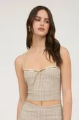 Aliah Bustier Top (Light Khaki Multi)