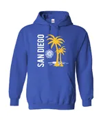 AH 5026 SD,Sun Palm Tree Cool Blue Adult Hoodie