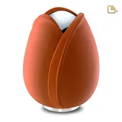A1051   Tulip Standard Adult Urn Orange & Pol Silver