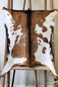 Brown & White Goat Hide Rug #439