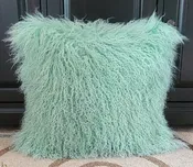 20" TIBETAN SHEEP PILLOW - TEAL