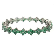 Asher Bangle Sterling Silver Emerald