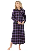 Blackberry Plaid Flannel Nightgown