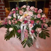 Pink lady casket spray