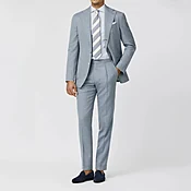 LORO PIANA Light  Blue Wool, Silk & Linen Suit — Hall Madden