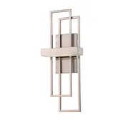 1-Light 7.88 in. Frame 10 Watt LED Wall Sconce in Brushed Nickel Finish with Frosted Glass Shade