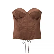 Boned Bodice Lace Up Back Corset Top