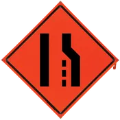 MERGE LEFT SYMBOL Sign- Vinyl, Non-Reflective