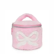 Bow Plush Round Glam Bag with Charm
