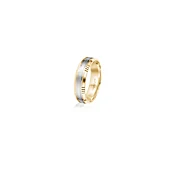14K White Gold 14K Yellow Gold Gold Plated Satin Finish Wedding Band 6.0mm