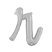 14" Silver Script Letter Balloon