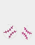 BASEBALL HOOP EARRINGS PINK