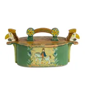 19th C Norwegian Tine Box with Painted Horse and Rider