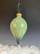 Blue on Green Teardrop Christmas Ornament (9955