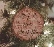 "All of Me" - John Legend Lyrics Engraved Wood Ornament