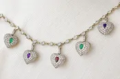 Antique Acrostic Heart Shape Locket Charm Bracelet