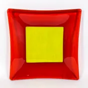 12 Inch Red Glass Plate