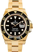 Used 18k Yellow Gold Rolex Submariner Ref 126618 Black Dial