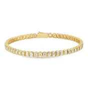 18K Emerald Cut Bezel Set Bracelet